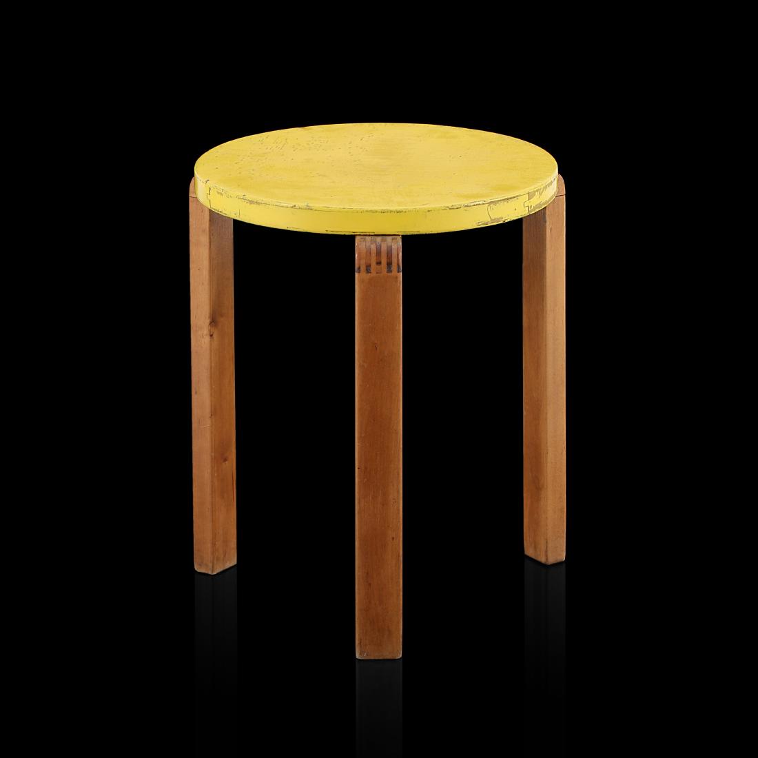 Alvar Aalto: Very rare war time stool designed by Alvar Aalto in the 40Â´s.. Birch. . .