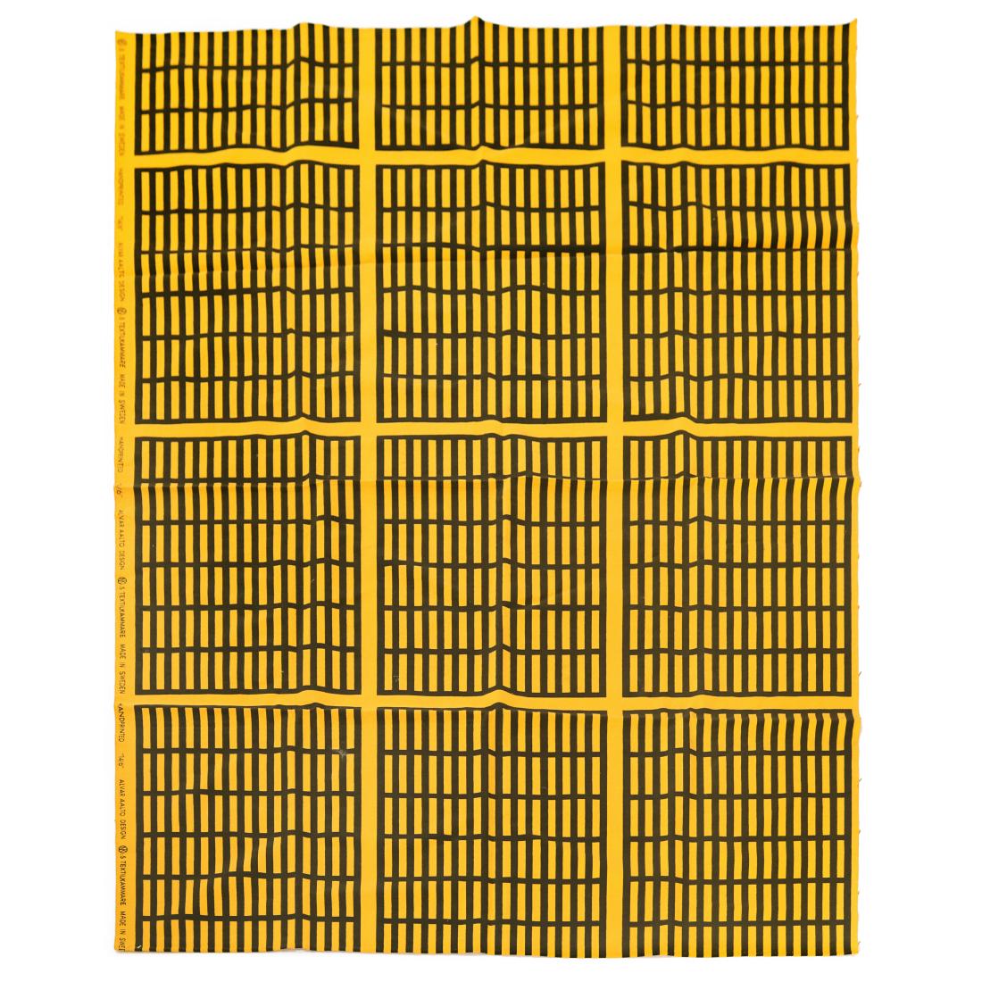 Alvar Aalto: A rare yellowÂ coloured Alvar Aalto textile with geometric pattern called Venezia. The textile originatesÂ from Stockholm'sÂ Nordiska Kompaniet from 1950s.Â