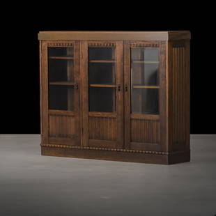 Eliel Saarinen: Impressive book shelf/sideboard by Eliel Saarinen., Height: 120cm, depth: 37cm, width: 152cm, Signed: