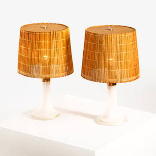 Lisa Johansson-Pape (2): A pair of table lamps, designed by Lisa Johansson-Pape for Stockmann Orno. Oy Stockmann Ab sticker.