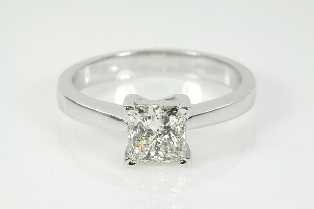 Princess cut Diamond Solitaire Ring 1.09ct J P2 GIA (1 of 4)