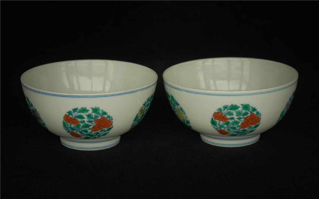 Pair Doucai porcelain bowls of Qing Dynasty KangXi (1 of 10)