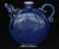 Blue glaze carving porcelain pot of Ming Dynasty YongLe