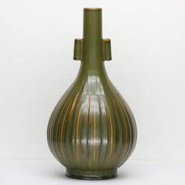 Chinese tea glaze porcelain vase of Qing Dynasty