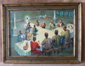 Signed Hans Josef Zimmer " The Last Supper " Oil