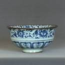 A Chinese Blue And White Large Bowl Yuan Dynasty.