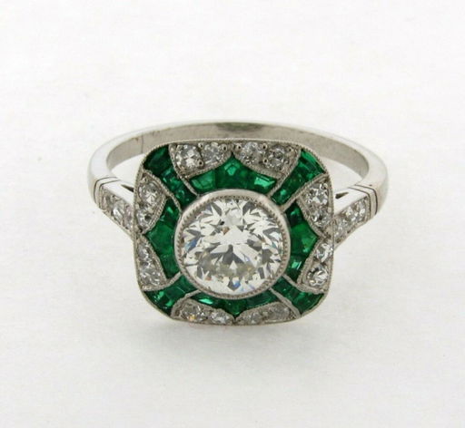 Art Deco Engagement Ring 1 11 Euro Cut Center Diamond Art Deco Engagement Ring 1 11 Euro Cut Center Diamond