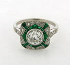 Art Deco Engagement Ring 1.11 Euro Cut Center Diamond