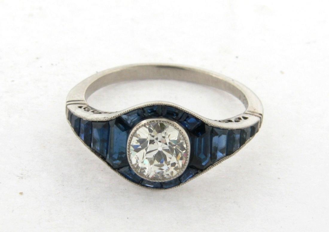 Stunning Art Deco .92 Old Mine Cut Diamond Sapphires (1 of 7)