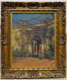 G. Todd Vintage Unfinished Estate Architectural Oil