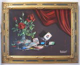 Alfano Dardari Italian Roses & Cigarette Painting