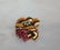 MAGNIFICENT FRENCH RETRO 18K ROSE GOLD DIAMOND RUBY - 3