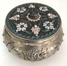 19th Century Austrian Sterling Enamel Pearl & Amethyst