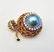 18K Gold & Diamonds Pearl Coral Tourquoise Stylized - 3