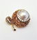 18K Gold & Diamonds Pearl Coral Tourquoise Stylized - 6