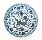 A Chinese Blue And White Porcelain Plate Ming Dynasty.