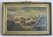 Fine 19th Century French Oil on Canvas Sheep Painting