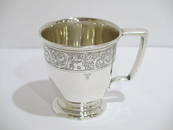 Sterling Silver Antique Floral Baby Cup.