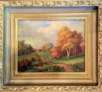 Original Oil on Board Country Landscape Gold Guild
