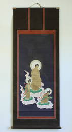 A Chinese Antique Scroll Hand Painting, with wooden