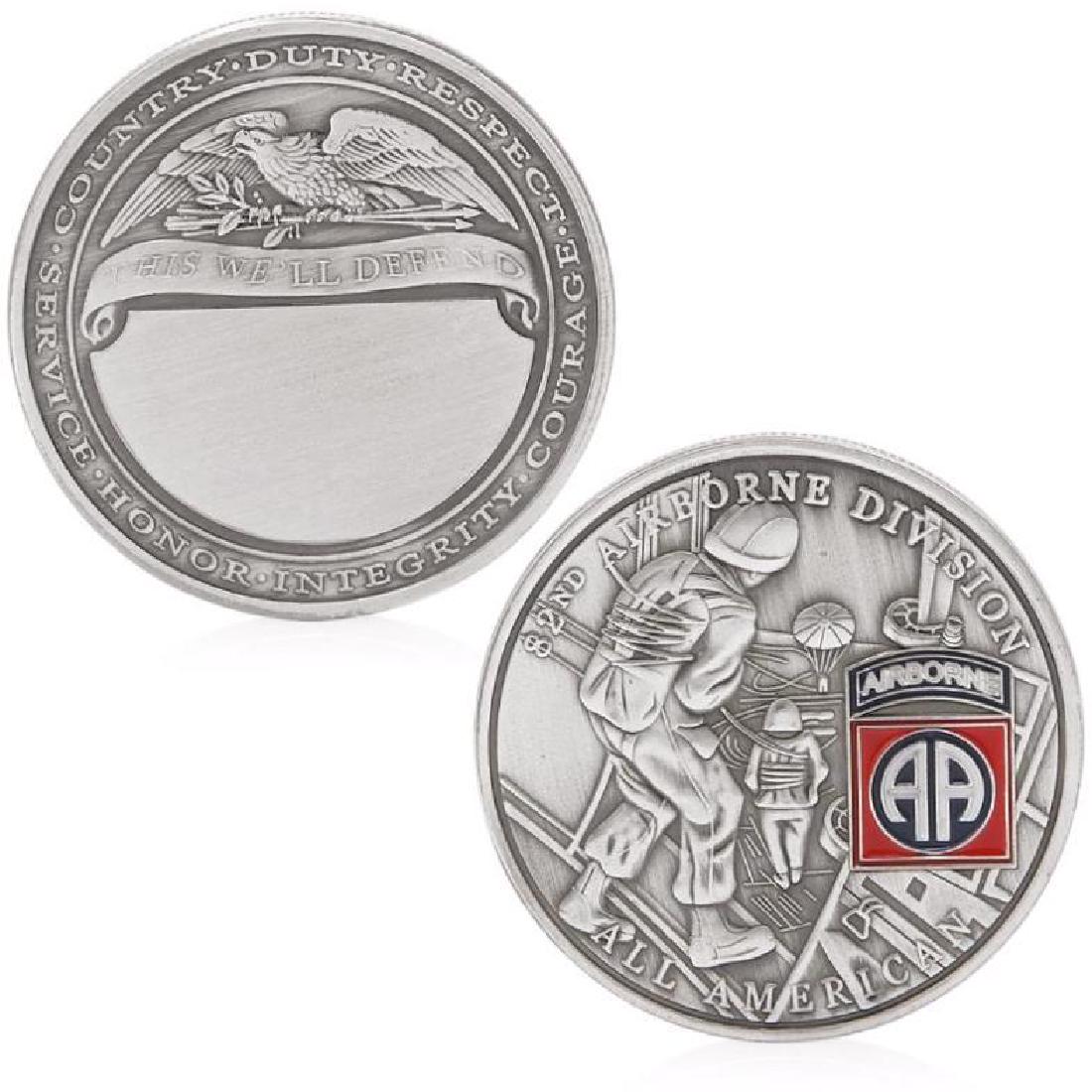 USA Airborne Division Silver Clad Challenge Coin: United States of America 82nd Airborne Division Silver Clad Challenge Coin
