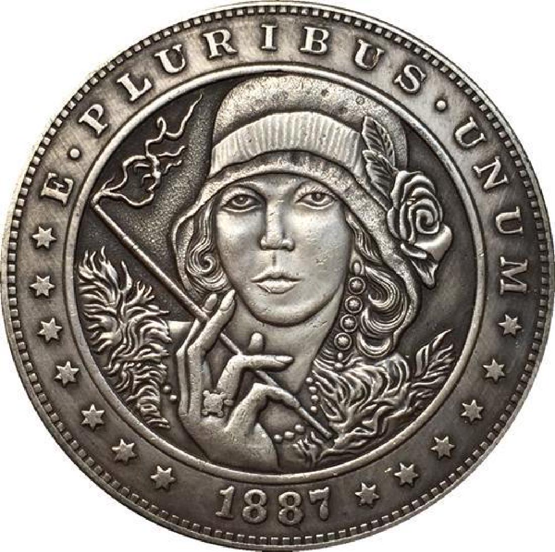 1887 USA Woman With Incense Coin: 1887 United States of America Woman With Incense Coin. Unique design. Non-currency coin. Size ? United States one dollar coin.