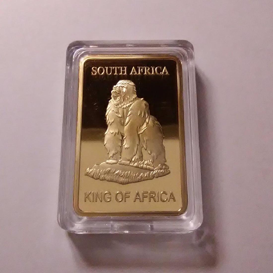 Africa Gorilla .999 Fine Gold Clad Bullion Bar: Africa Gorilla .999 Fine Gold Clad Bullion Bar