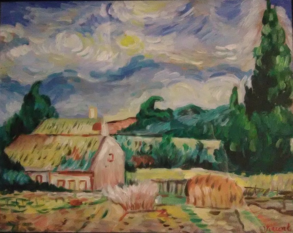 Mixed Media On Paper In The Manner Of Van Gogh: Mixed media on paper in the manner of Vincent Van Gogh (1853-1890). 11 1/2 x 14 inches. Framed. Provenance: private collection.