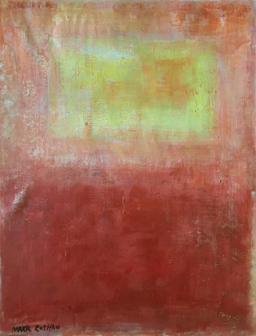 Gouache On Paper Signed Mark Rothko: Gouache on paper in the manner of Mark Rothko (1903-1970). 13 x 10 inches. Framed. Provenance: private collection.