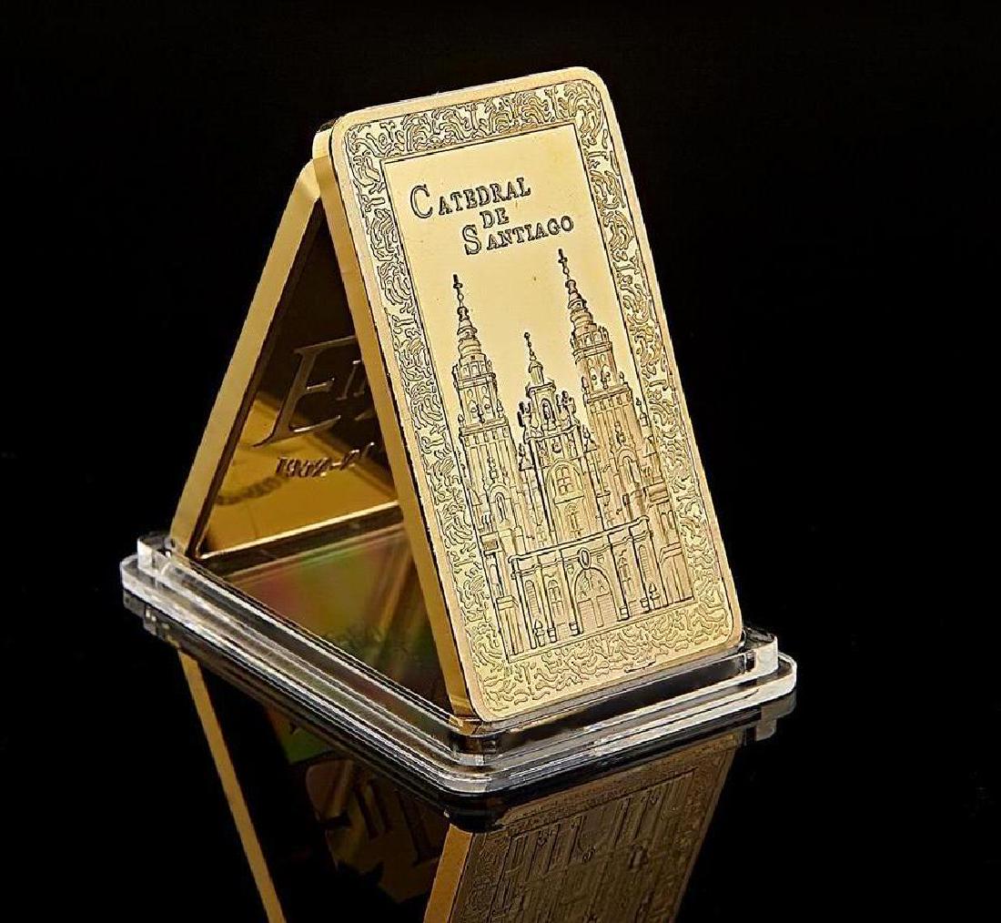 Spanish Cathedral Gold Clad Bar: Size: 50mm x 28mm. Weight: about 28g