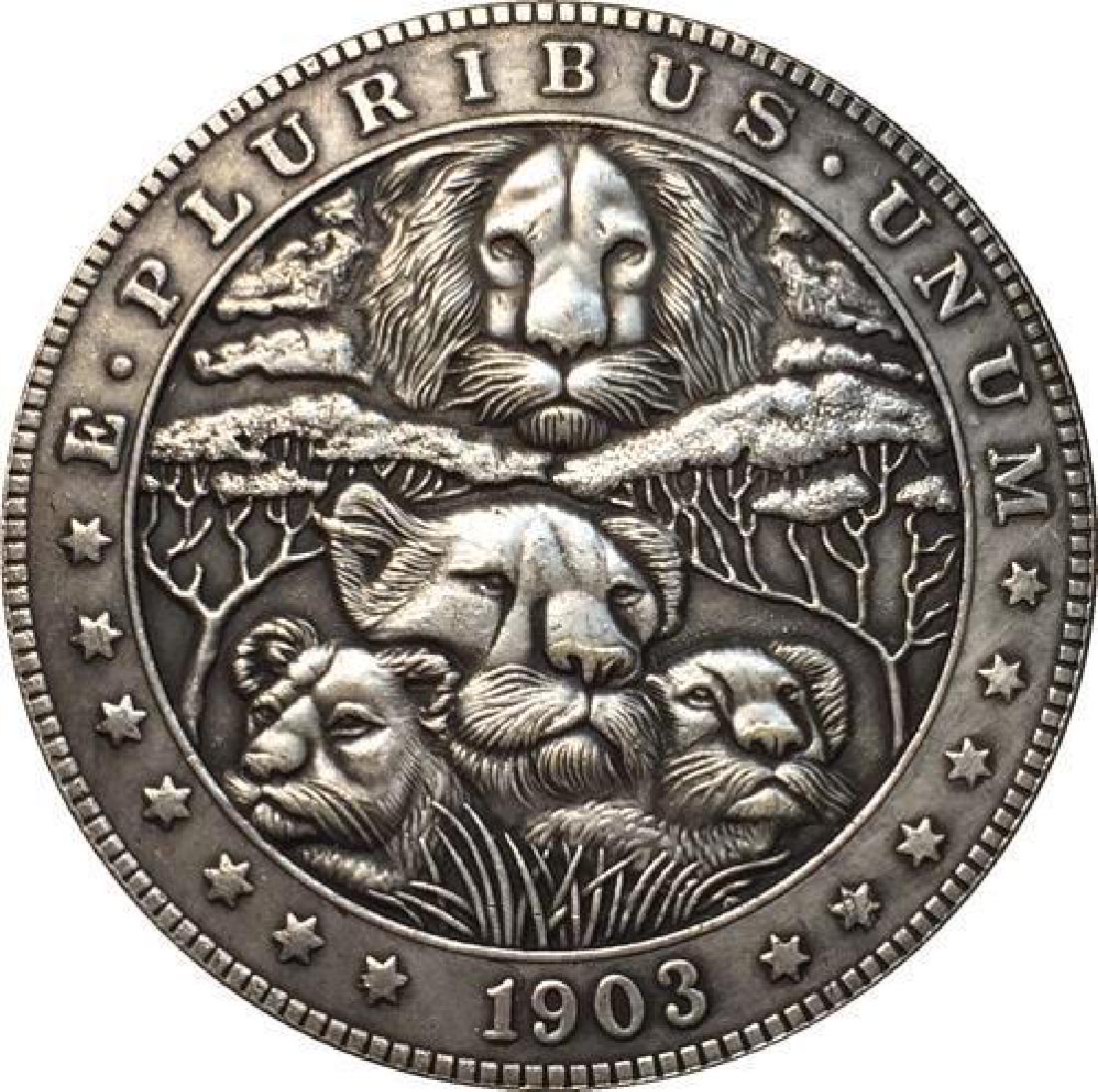 USA Lion King of the Jungle Coin: United States of America Lion King of the Jungle Coin. Unique design. Non-currency coin. Size ? United States one dollar coin.