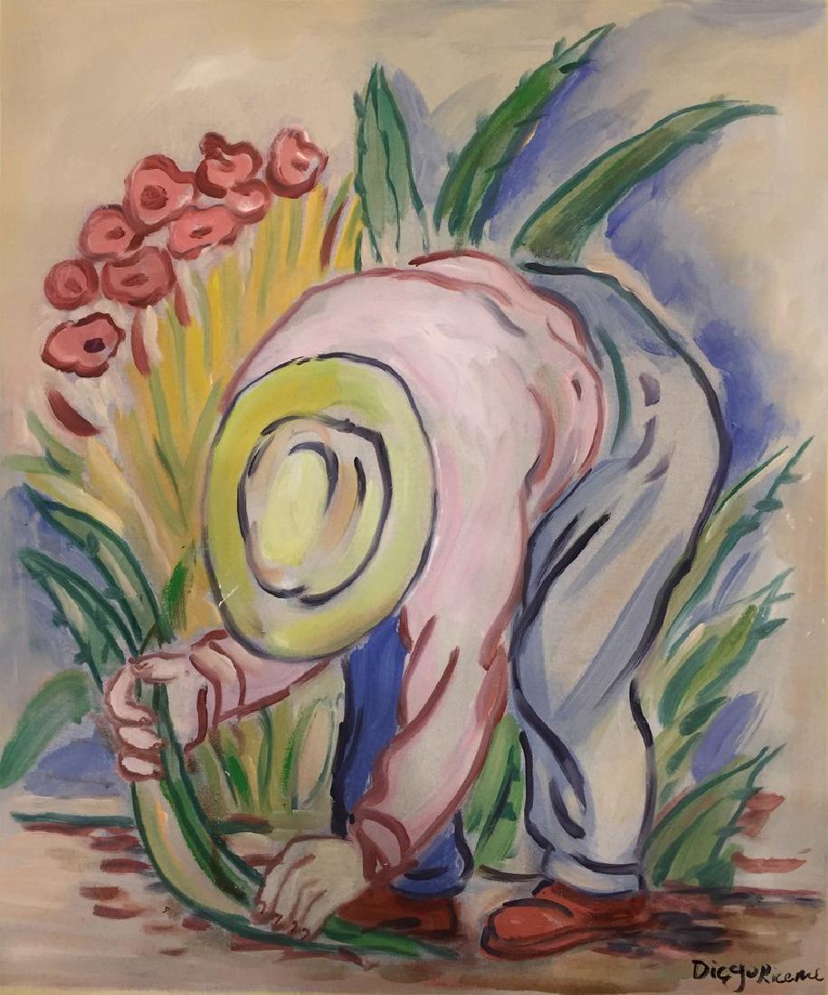 Watercolor On Paper Signed Diego Rivera: Watercolor on paper in the manner of Diego Rivera (1886-1957). 13 1/4 x 11 inches. Framed. Provenance: private collection.