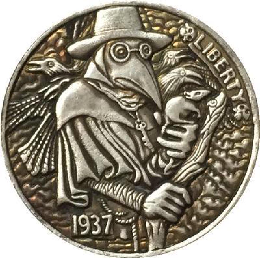 USA Bird with Rat Buffalo Coin: United States of America Bird with Rat Buffalo Coin. Unique design. Non-currency coin. Size ? United States nickel.