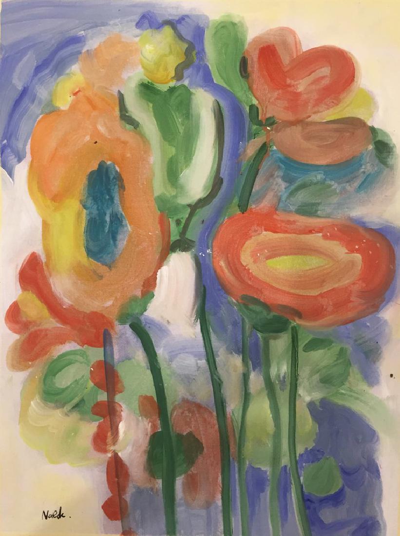 Watercolor On Paper Signed Nolde: Emil Nolde (1867-1956), in the manner of: watercolor on paper, 14 1/2 x 11 inches, framed.