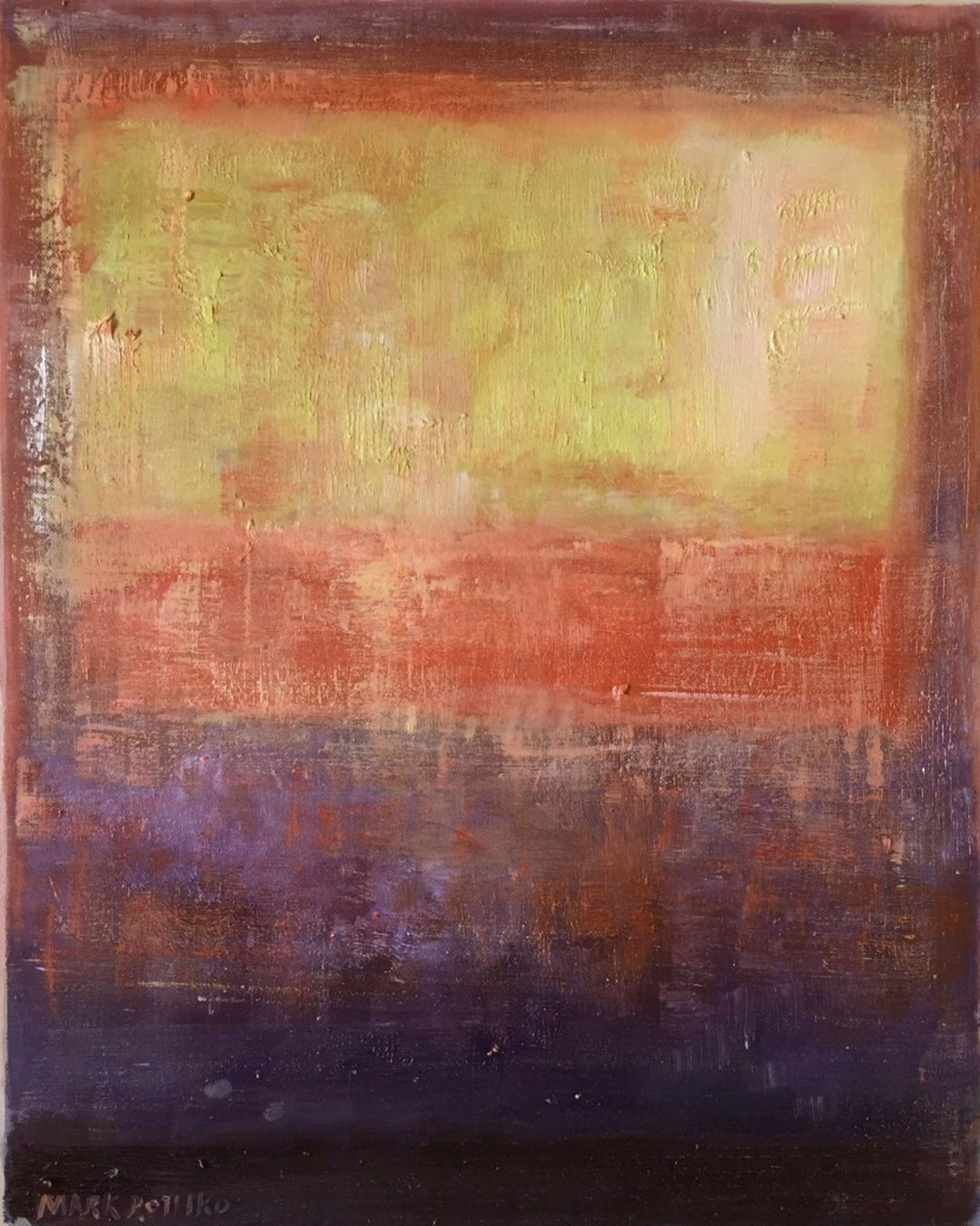 Abstract #1 Signed Mark Rothko: Mark Rothko (1903-1970), in the manner of: mixed media on paper, 10 x 8 inches, framed.