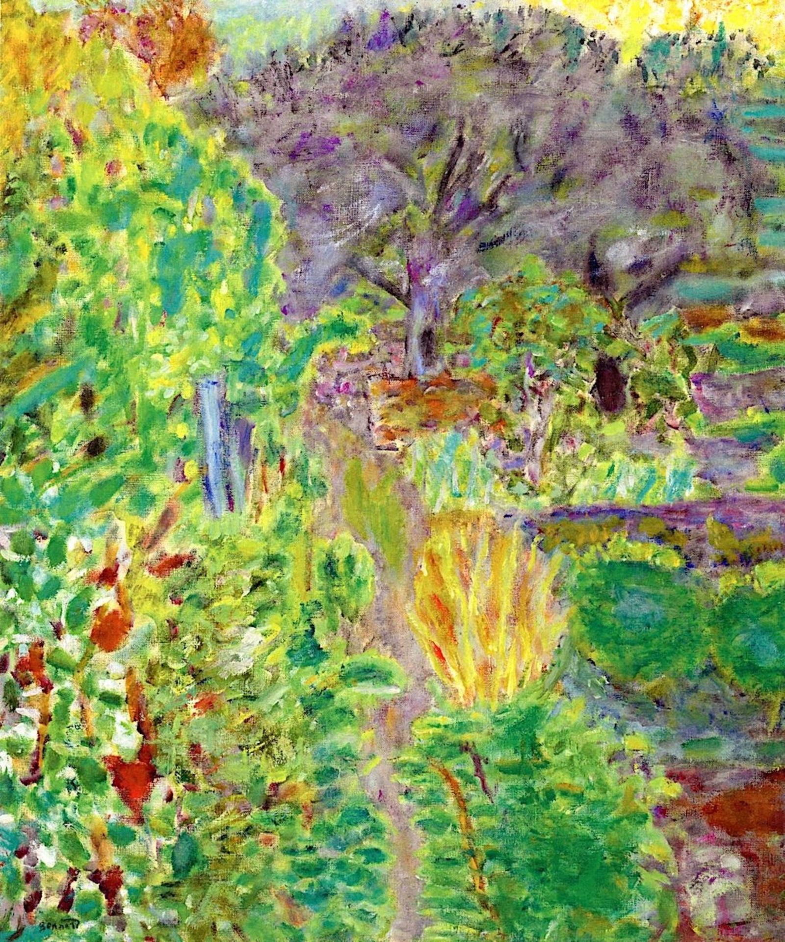 Garden Signed Bonnard: Pierre Bonnard (1867-1947), in the manner of: on paper, 12 x 10 inches, framed.
