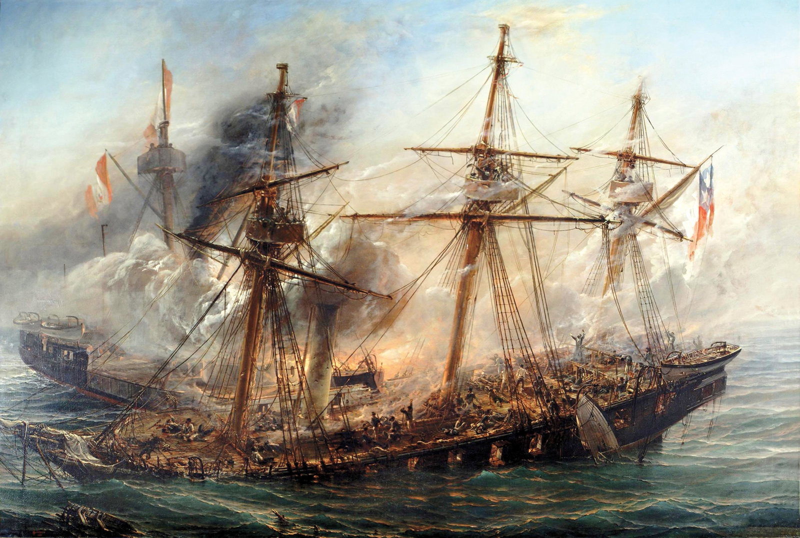 Thomas Somerscales, Chilean, Manner Of: Thomas Jacques Somerscales (1842 - 1927 ), in the manner of: on paper, 10 x 16 inches, framed. Thomas Jacques Somerscales was a teacher, sailor, and landscape and marine painter.