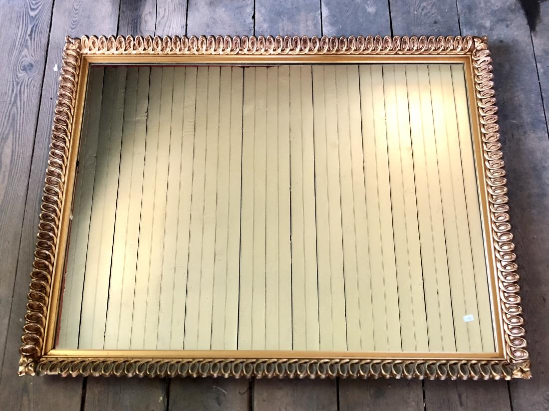 Large Glass Mirror in Wooden Frame (1 of 2)