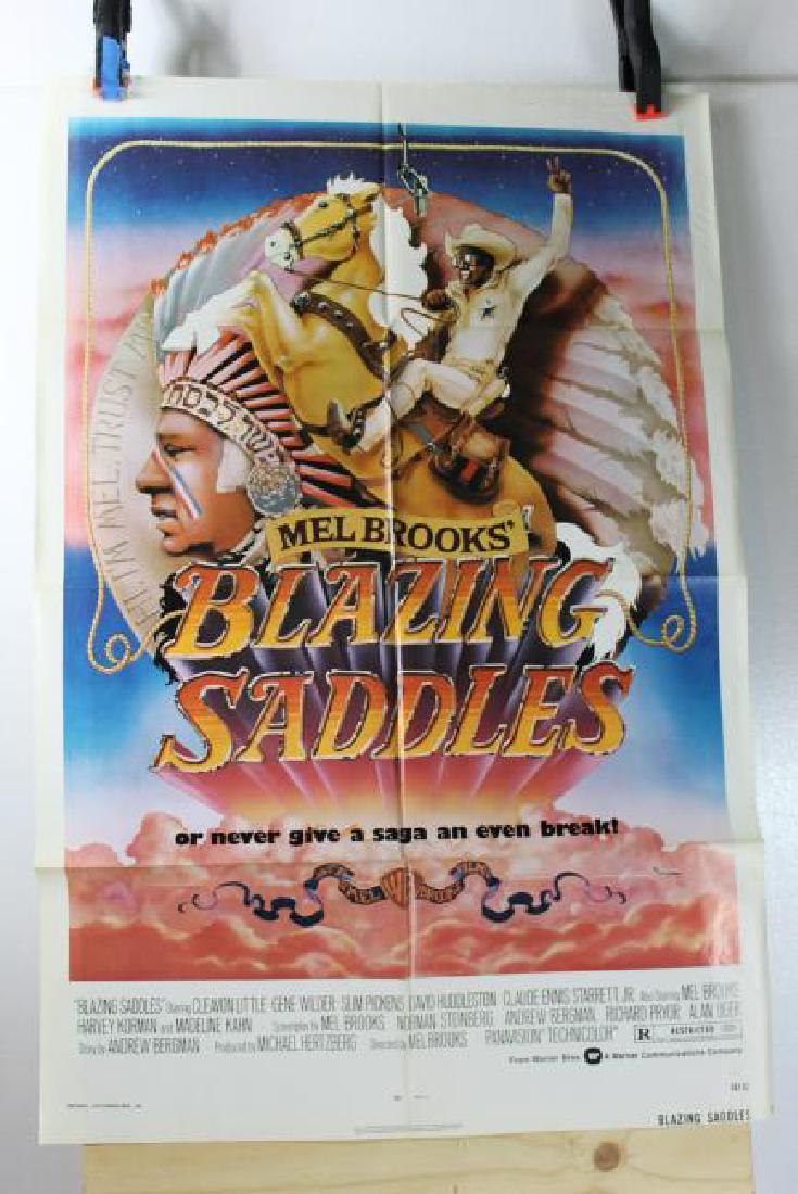 Blazing Saddles (1974) Warner Brothers 74/42: Original poster from the 1974 Mell Brooks production â€œBlazzing Saddles” starring Cleavon Little, Gene Wilder, Slim Pickens, David Huddleston and Claude Ennis Starrett Jr. The po