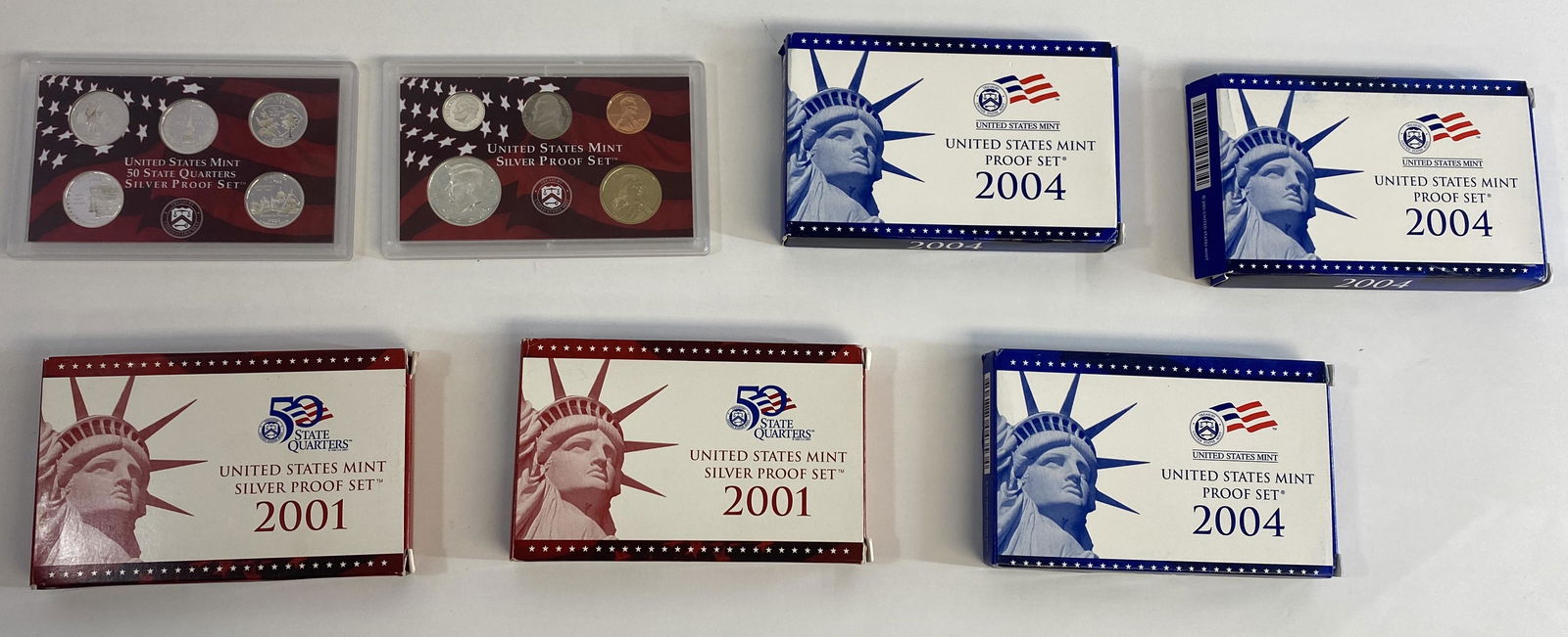 (6) 2000s Silver Proof Sets late 1900s - 2001 & 2004) (1 of 20)