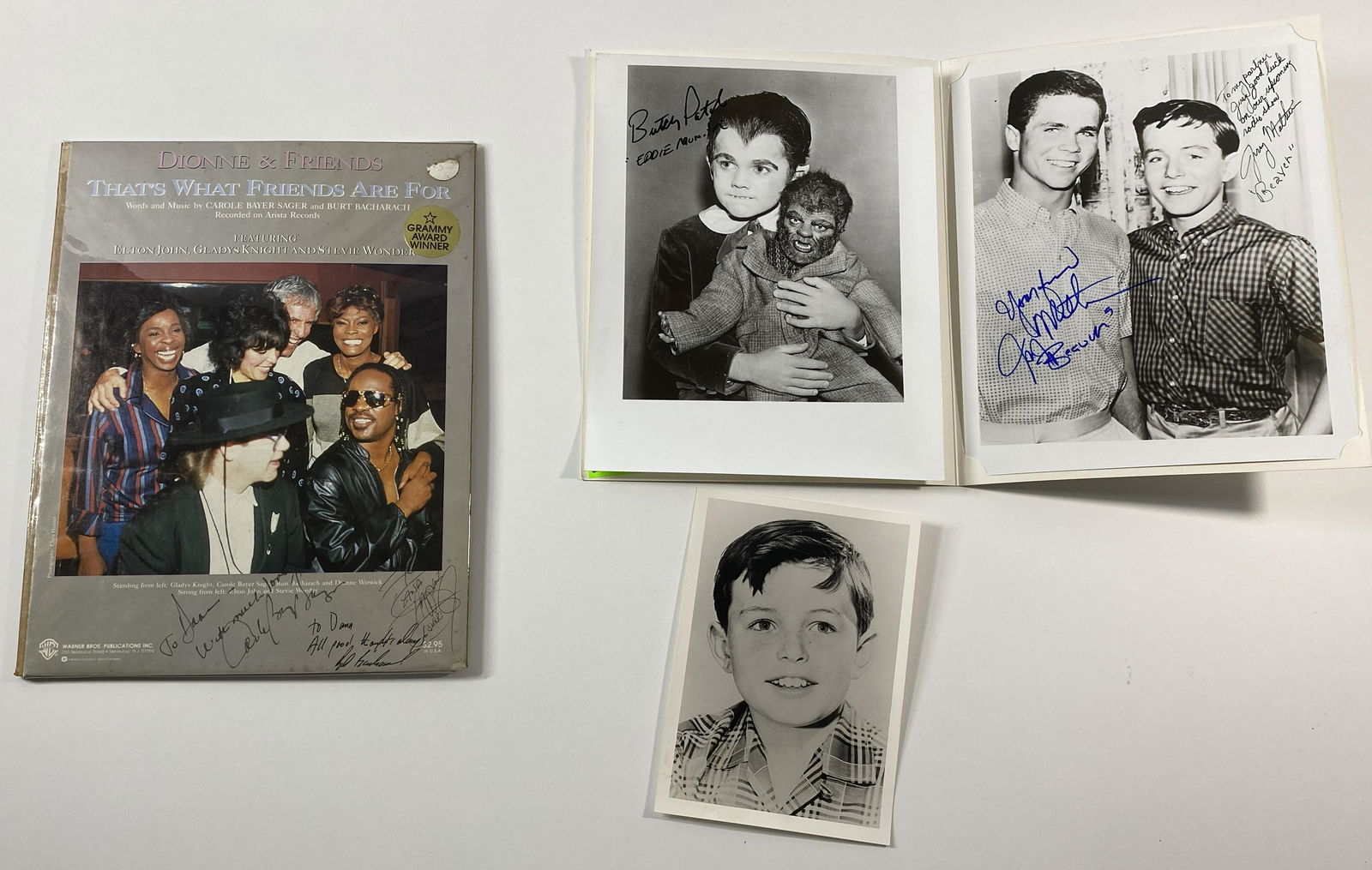 Dionne & Friends That's What Friends Are For Signed Poster Card & Autographed Butch Patrick & Beaver (1 of 17)