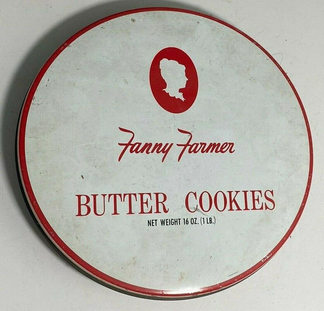 Vintage Fanny Farmer Butter Cookies 16 Oz. Advertisement Tin - Empty (1 of 6)