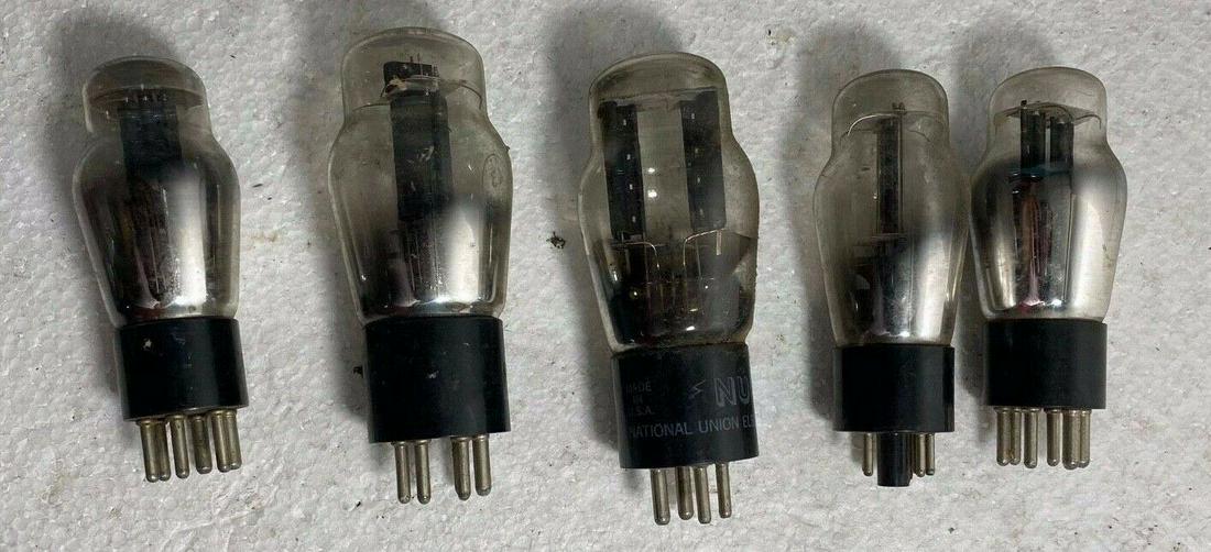 5 - Electron Radio Tubes - Philco, Sylvania, Raytheon & Nu (1 of 10)