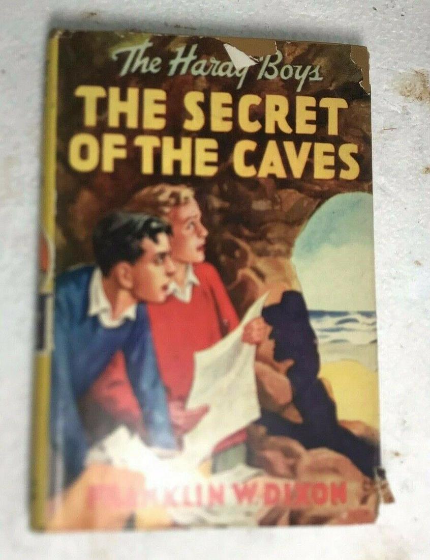 The Secret of the Caves by Franklin W. Dixon 1929: The Secret of the Caves by Franklin W. Dixon 1929. It is in good condition for its age, the ending is intact. The book measures 5 1/4" x 8' x 3/4". the book has 210 pages. the book pages are in fragil