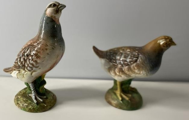KB Italy Vintage Ceramic 8â€ Bird Pheasant Figurine Pair 1496/575 Italian Pottery Mid Century (1 of 16)
