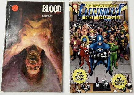 Blood:  A Tale Volume 1 - J.M. DeMatteis Kent Williams - Epic Comics - 1987 & The Misadventures of: Two Comic Books: Both in near mint condition with signs of age;- Blood: A Tale Volume 1 - J.M. DeMatteis Kent Williams - Epic Comics - 1987 and The Misadventures of Electrolyte and The Justice Purveyo