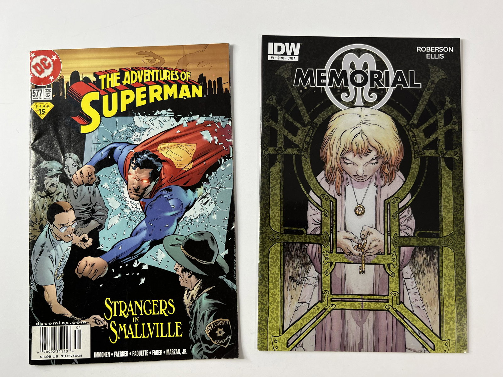 The Adventures of Superman "Strangers in Smallville- #577 (DC) (April 2000) & Memorial #1 (of 6) IDW (1 of 12)