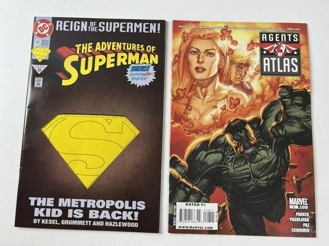 Adventures of Superman No. 501 June 1993 & Agents of Atlas No. 8 September 2009 (1 of 11)