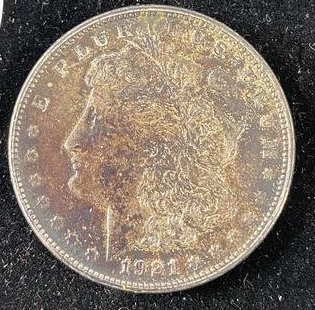 1821 S Natural Toning MORGAN SILVER DOLLAR MS CONDITION (1 of 3)