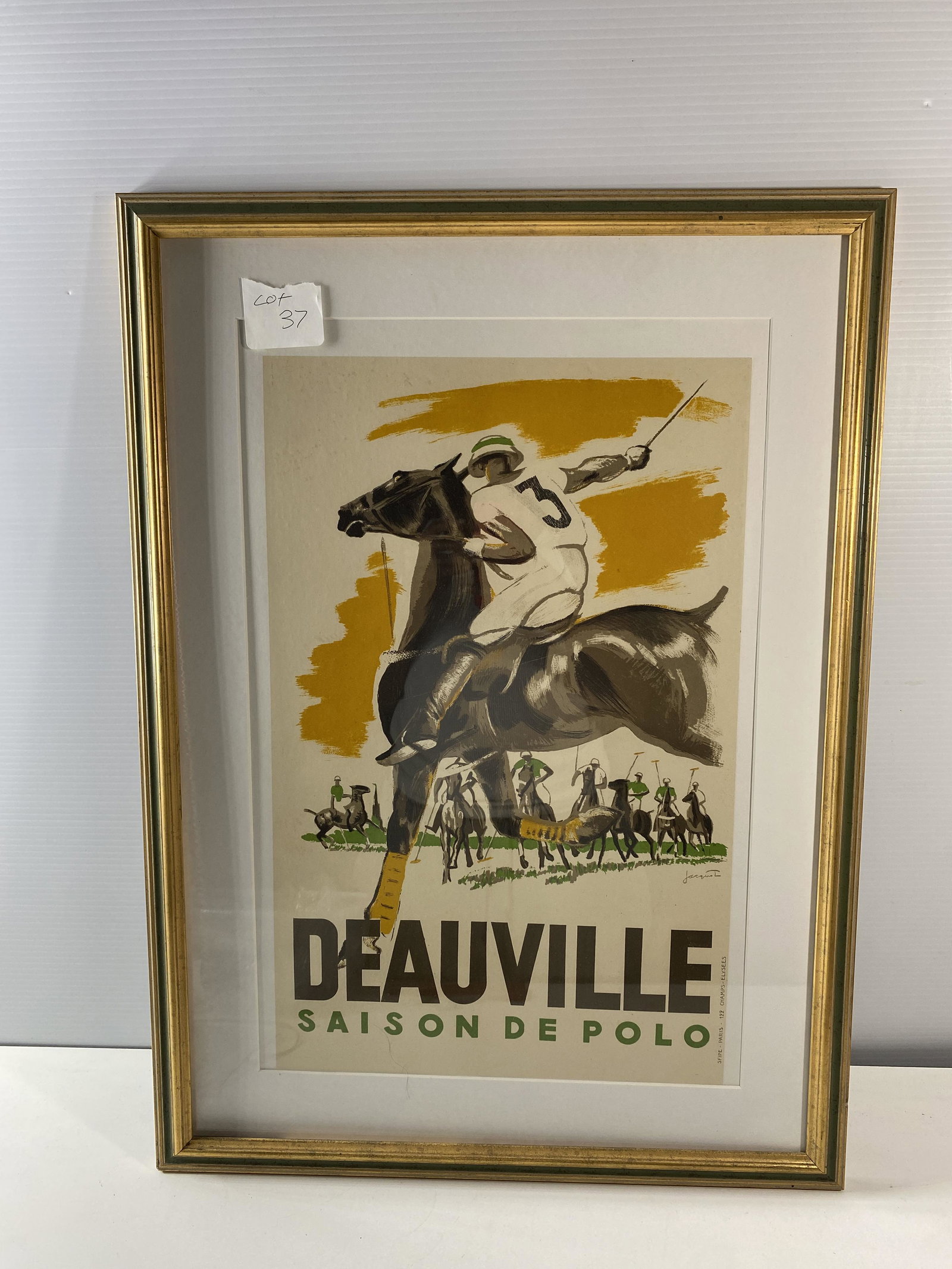 Michel Jacquot Original Vintage Poster Deauville Saison De Polo Season Equestrian Sport Horses 1938 (1 of 11)